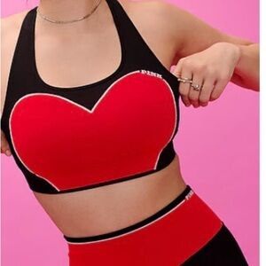PINK Victoria's Secret Seamless Heart Racerback Sports Bra